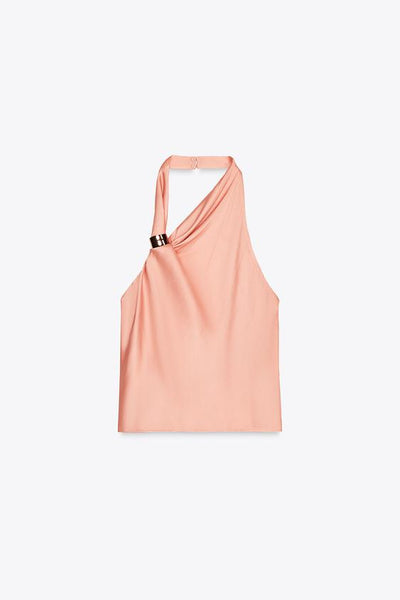Clara | Satin halterneck top