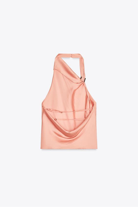 Clara | Satin halterneck top