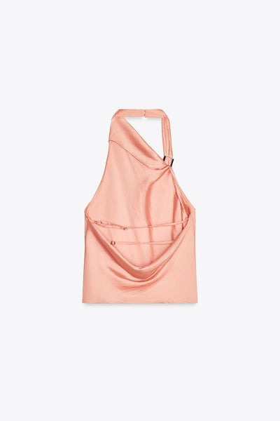 Clara | Satin halterneck top