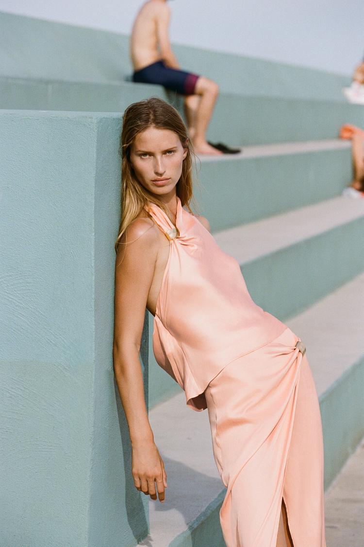 Clara | Satin halterneck top