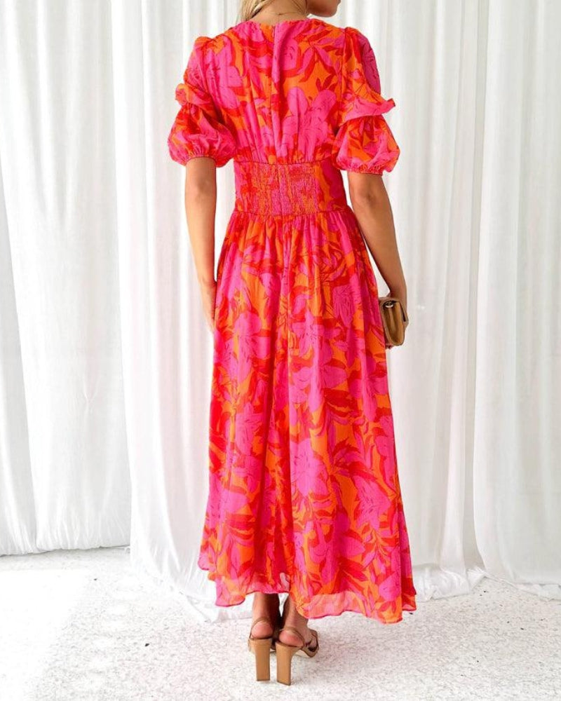 Derana | Maxikjole rød orange pink