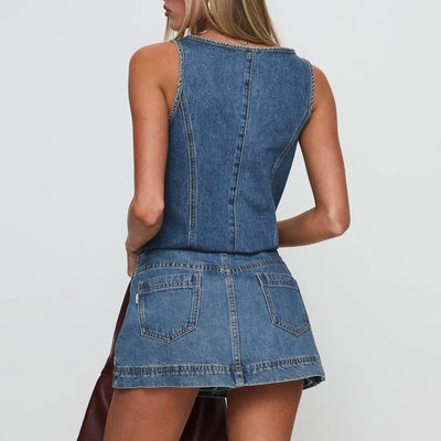 Daphne | Denimtop + GRATIS skort